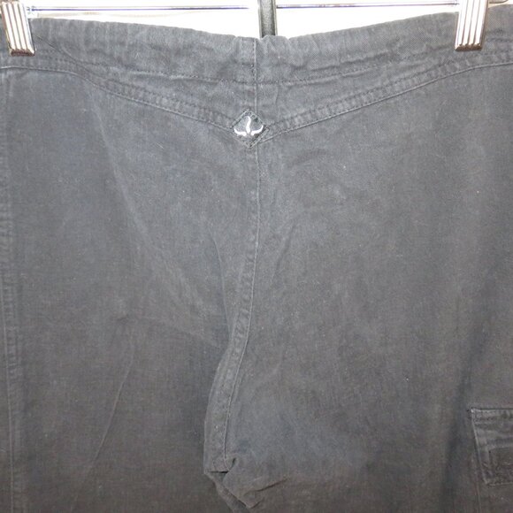 VTG Prana Black Cargo Pants Wide Leg Drawstring Cotton Women Small USA 1990s Y2k - Picture 10 of 13